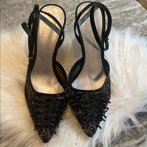 Enzo Angiolini Black Lace Heels